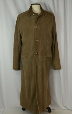 Seraphin Men's Brown Suede Overcoat Trench Size 50 French Buttons 40 US Career