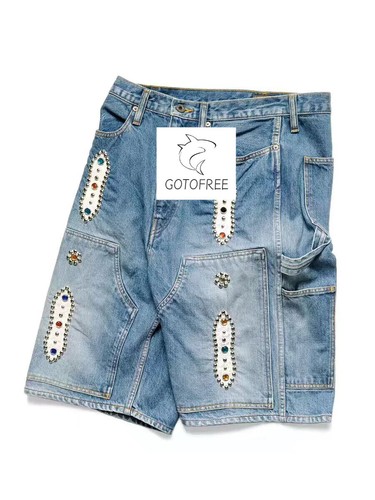 PANTALONCINO UOMO COTONE DENIM ESTIVO RIVETTI BLU PANTALONE CORTO JEANS CASUAL - Foto 3 di 18