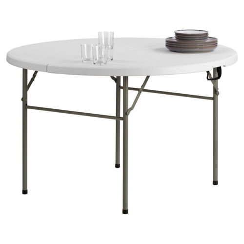Hartleys Round 4ft Folding Dining Table Outdoor Garden Patio Bbq Drinks Serving