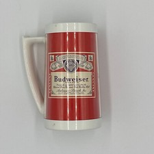 Vintage Budweiser Plastic Beer Mug Cup 16oz ~ West Bend Thermo Made in USA