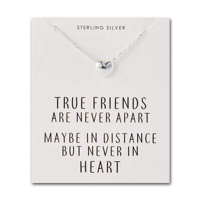 Sterling Silber Freundschaft Zitat Herz Halskette