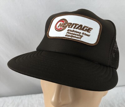 Vtg Heritage Stainless Steel Processing Equipment Hat Cap Trucker