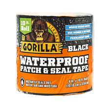 Gorilla Waterproof Patch  Seal Tape, Black Tape, 4" X 10' Pack of 1 - Permane