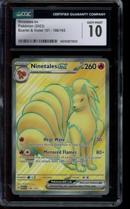 CGC 10 GEM MINT Pokemon Ninetales ex Scarlet & Violet 151 Holo 186/165