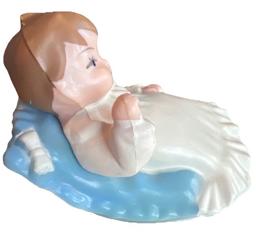 Cake topper vintage Wilton bambino in pesca culla baby shower decorazione plastica - Foto 4 di 7