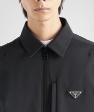 PRADA Black Full Zip Jacket t Collar Short, M...