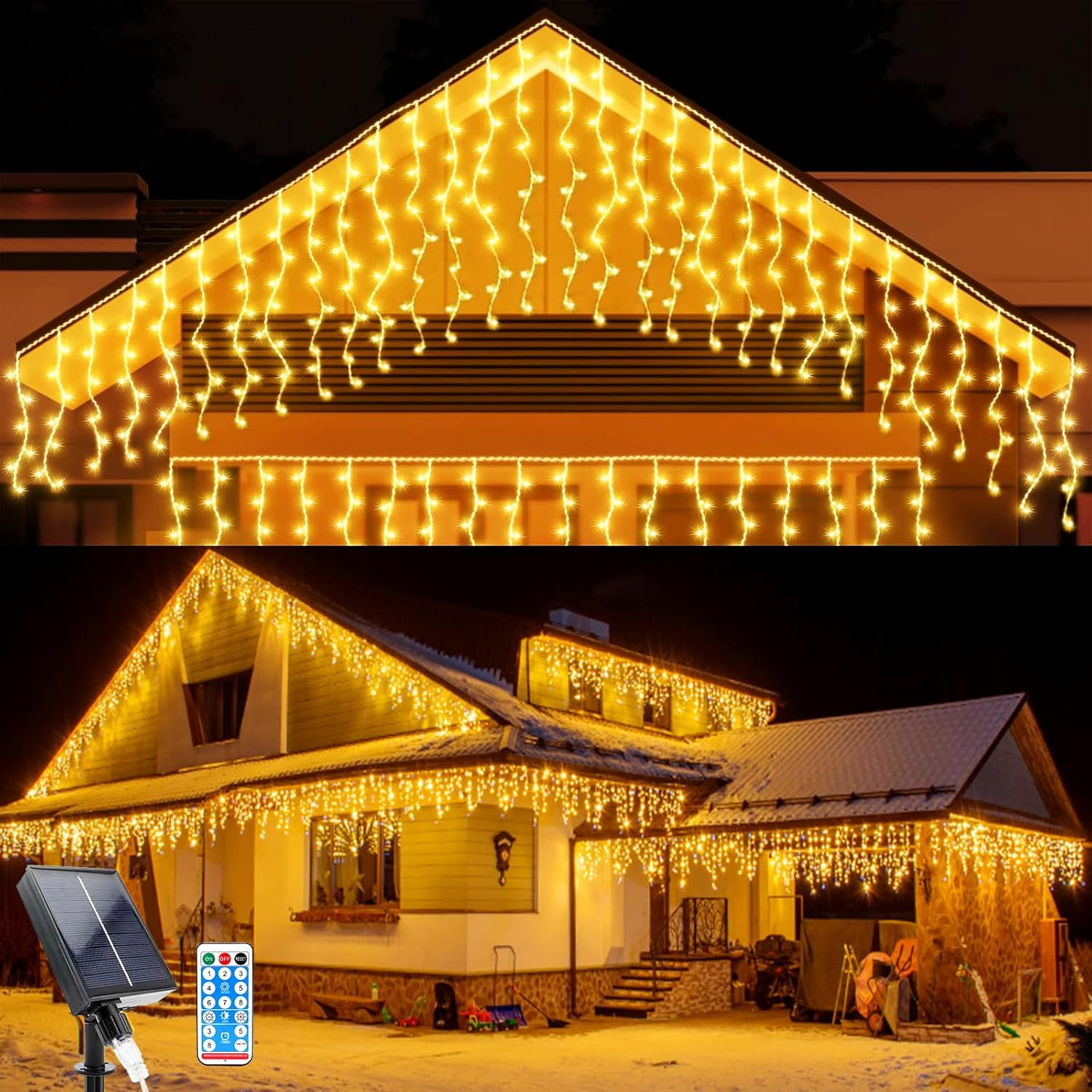 Tenda Luminosa a Cascata 5M Ghiacciolo LED Solare - Design Premium