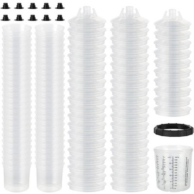 Disposable Paint Spray Gun Cups Liners and Lid System 22 Ounce 650mlKit with ...