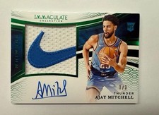 2024-25 Panini Immaculate AJAY MITCHELL Rookie Card Nike Patch Autograph 1/3