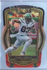 2022 Select Tyler Conklin Black and Red Prizm Die Cut #223 Jets