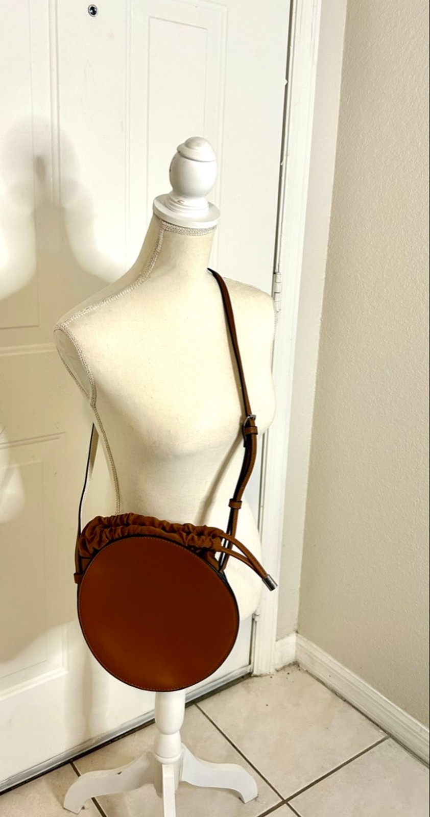 Zara Basic Collection Brown Circle Crossbody Bag - image 7