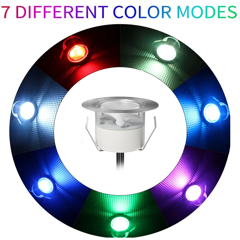 LED Deck Lights Kit,12pcs Φ1.78 Dimmable WiFi-Control Low Voltage Recessed RG... - Image 2 of 4