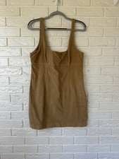 Urban Outfitters women’s XL Retro Camel Dress | Groovy 70s Neutral Mini 🌼