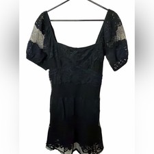 FREE PEOPLE Black Be Your Baby Lace Mini Dress
