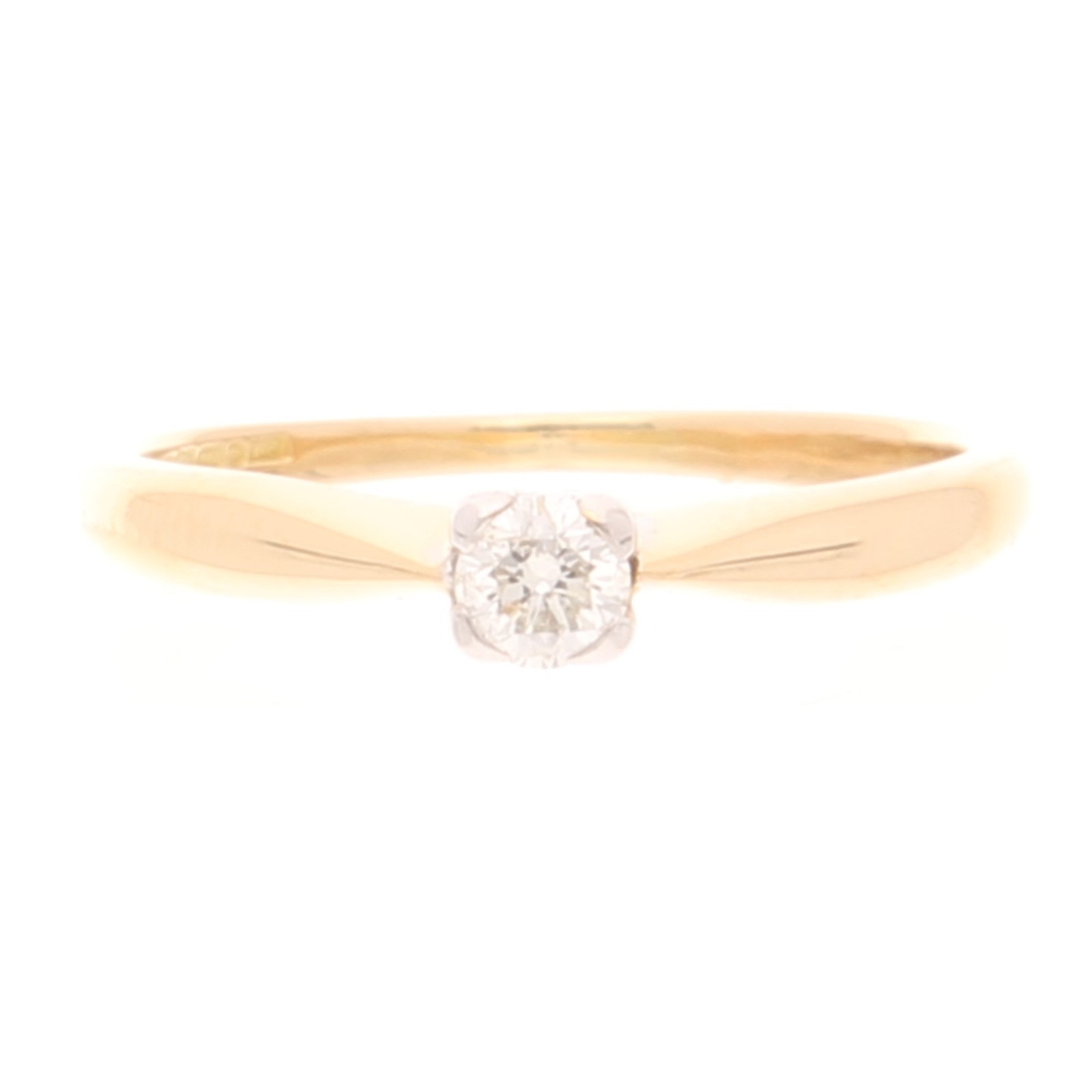 18Carat Yellow Gold 0.10ct Diamond Solitaire Ring (Size I 1/2) 3.5mm Head