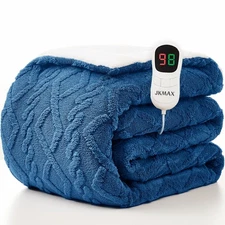 JKMAX Heated Electric Blanket Twin Size-62"x84" Heating Blanket with 10 Heati...
