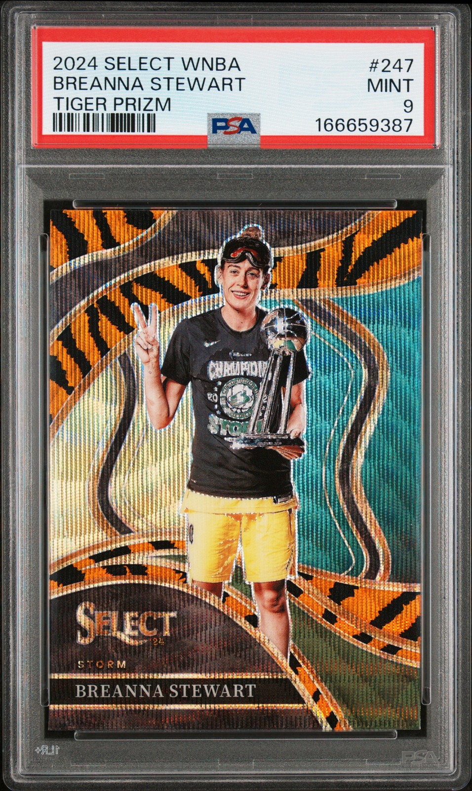 2024 PANINI SELECT WNBA TIGER PRIZM #247 BREANNA STEWART PSA 9