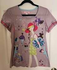 Vintage Koi Scrub Top Size S Shopping Girl