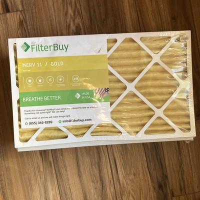 Filterbuy 12x20x1 Pleated MERV 11 Gold Air Filters HVAC AC Furnace 6 Pack