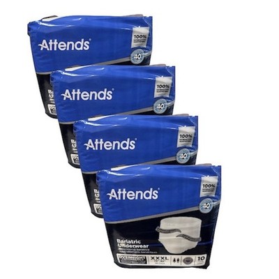 Attends Bariatric Incontinence Underwear XXXL Overnight 10ct Receive 4 Packs