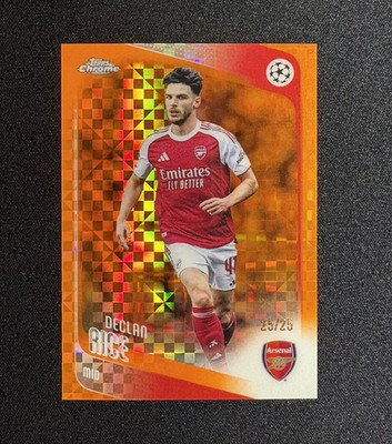 2025-26 Topps Chrome UEFA Declan Rice #164 Orange X-Fractor /25 Numbermatch25/25