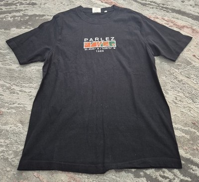 Parlez Herren T-Shirt schwarz gesticktes Logo 100% Bio Baumwolle Gr. M