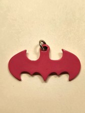 Batman Logo with DC 2012 Mark Pink Metal Pendant Necklace 1 "