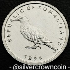 Somaliland 1 Shilling 1994 PM. KM#1. One Dollar 1S coin. Bird. Dove. 1 Year.