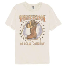 Willie Nelson Boots And Hat Ivory Comfort Colors Music Shirt