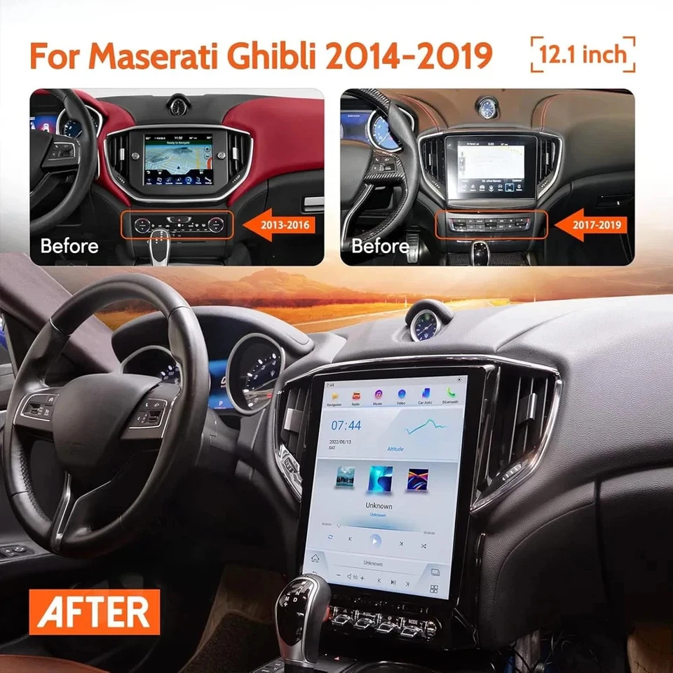 12.1" Android Navigation Car Gps Stereo Tesla Style For Maserati Ghibli 2014~19 Foto 2 de 4