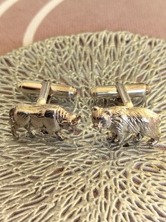 Solid Silver T&Co Bull and Bear Cufflinks Hallmarked