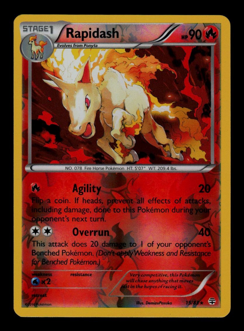 Rapidash 15/83 Rare Generations Pokemon Reverse Holo NM