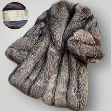 Saga Fox Royal Silver Fox Overcoat Gray Fur Women's From Japan