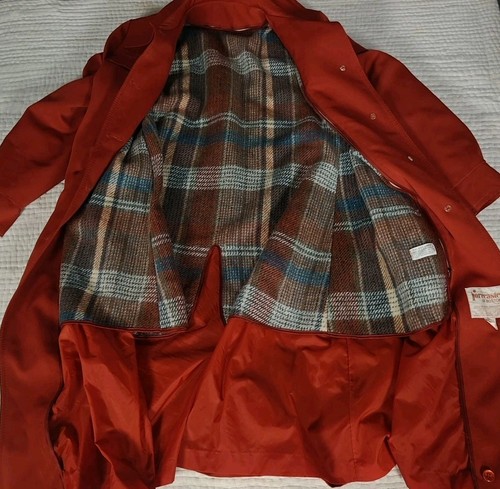 Vintage Forecaster Boston Button Down Trench Coat w Wool Liner/Belt, Size 13/14 - Picture 9 of 13
