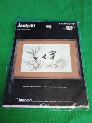 Janlynn Embroidery Kit Geese in Flight 14''X9'' Sealed 1986 Craft Stitch