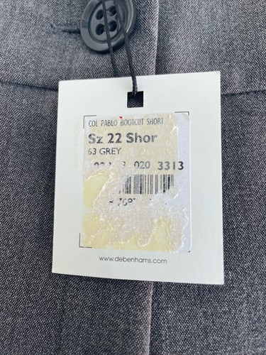 BNWTS. THE COLLECTION DEBENHAMS. SIZE 22S. LADIES GREY BOOTCUT TAILORED TROUSERS - Picture 6 of 13
