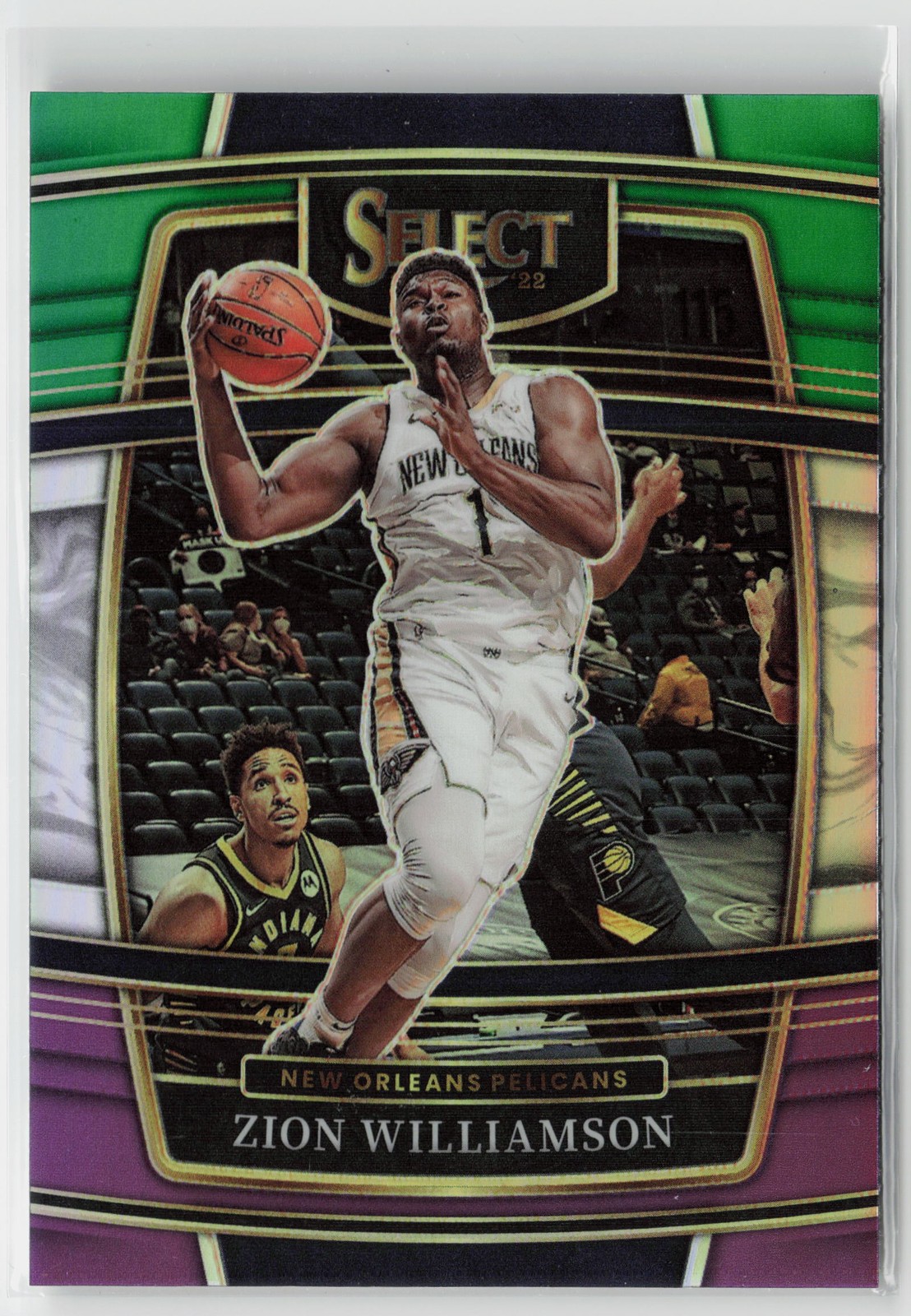 2021-22 Panini Select #96 Zion Williamson Green White Purple Prizms