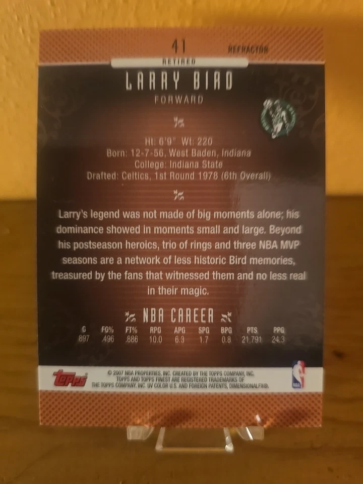 Larry Bird 2007 finest refractor #41 Celtics Mint - Image 3 of 3