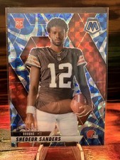 2025 Panini Mosaic Shedeur Sanders #290Variations Reactive Blue Mosaic RC Browns