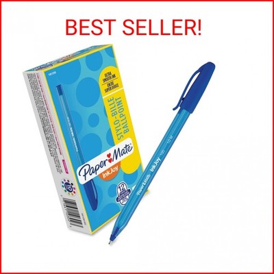 Paper Mate 1951256 InkJoy 100 Ballpoint Stick Pen, 1mm, Blue, Dozen