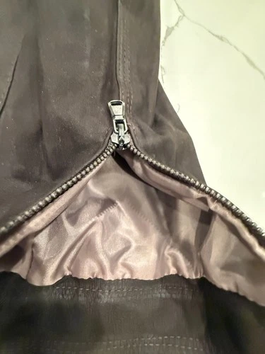 Goat Suede Racer Jacket Custom Made in Italy Chocolate Brown NWT image 7