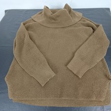 Michael Michael Kors Long Sleeve Sweater Cowl Neck Waffle Knit Army Green SZ Med