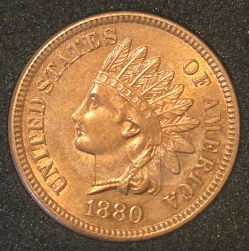 1880 Indian Head Cent - Uncirculated Red/Brown - Sharp - FREE SHIPPING