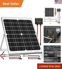20W Solar Panel Kit with 8A Controller & Adjustable Bracket for Off-Grid Power