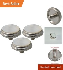Set of 3 Silver Trumpet Valve Finger Buttons with White Shell Inlay Accessories