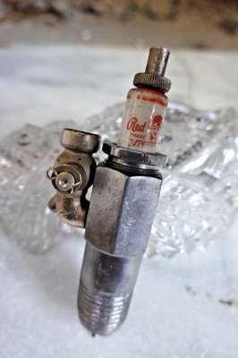 Antique REDHEAD VITRISTONE PRIMING  SPARK PLUG PAT. 1898 1900 OLD FORDS AUTO