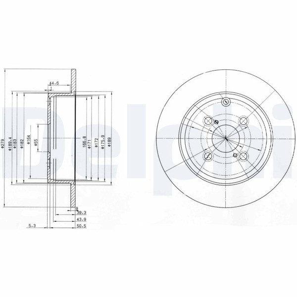 2X Delphi Bremsscheibe BG3974 FüR Toyota Corolla NDE120_ NDE120R Vvtl ZZE123_-image