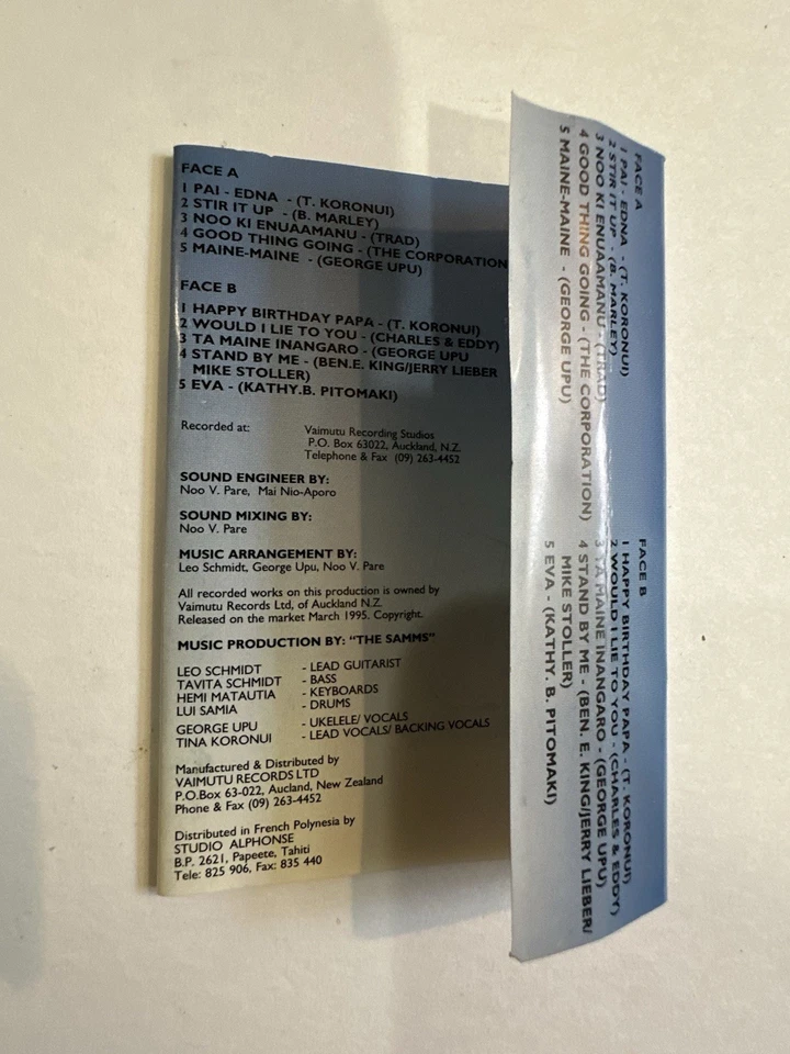 Tina Koronui - Pai-Edna - Happy Birthday Papa Cassette Tape Rare Pacific Islands - Image 4 of 4
