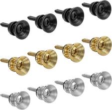12 Pcs Metal Guitar Strap Button Lock Pins with Screws for Acoustic & Electric