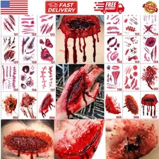 Halloween tattoo stickers, wound, simulated tattoo, scar stickers, knife simu...